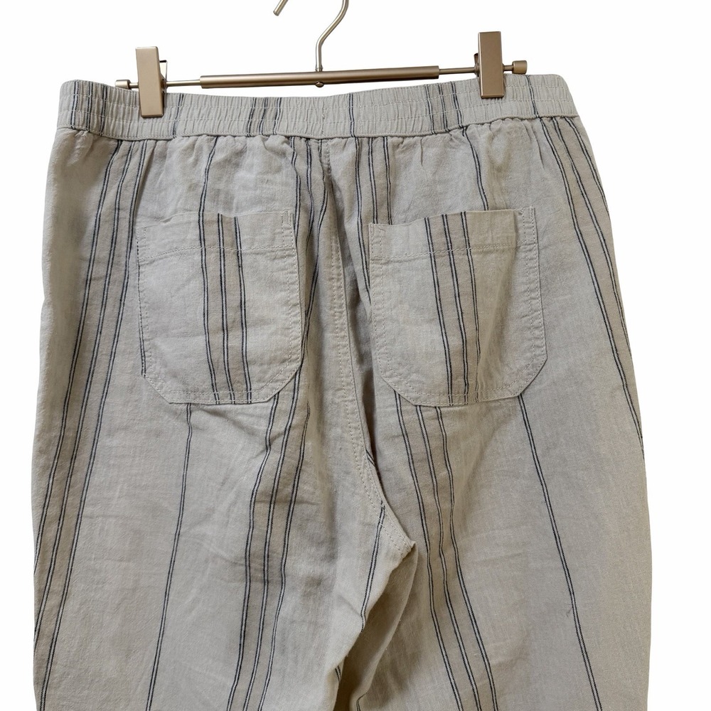 Anthropologie Seashore Stripe Linen Blend Pants Size SP Neutral Preppy Beachy - Picture 6 of 8